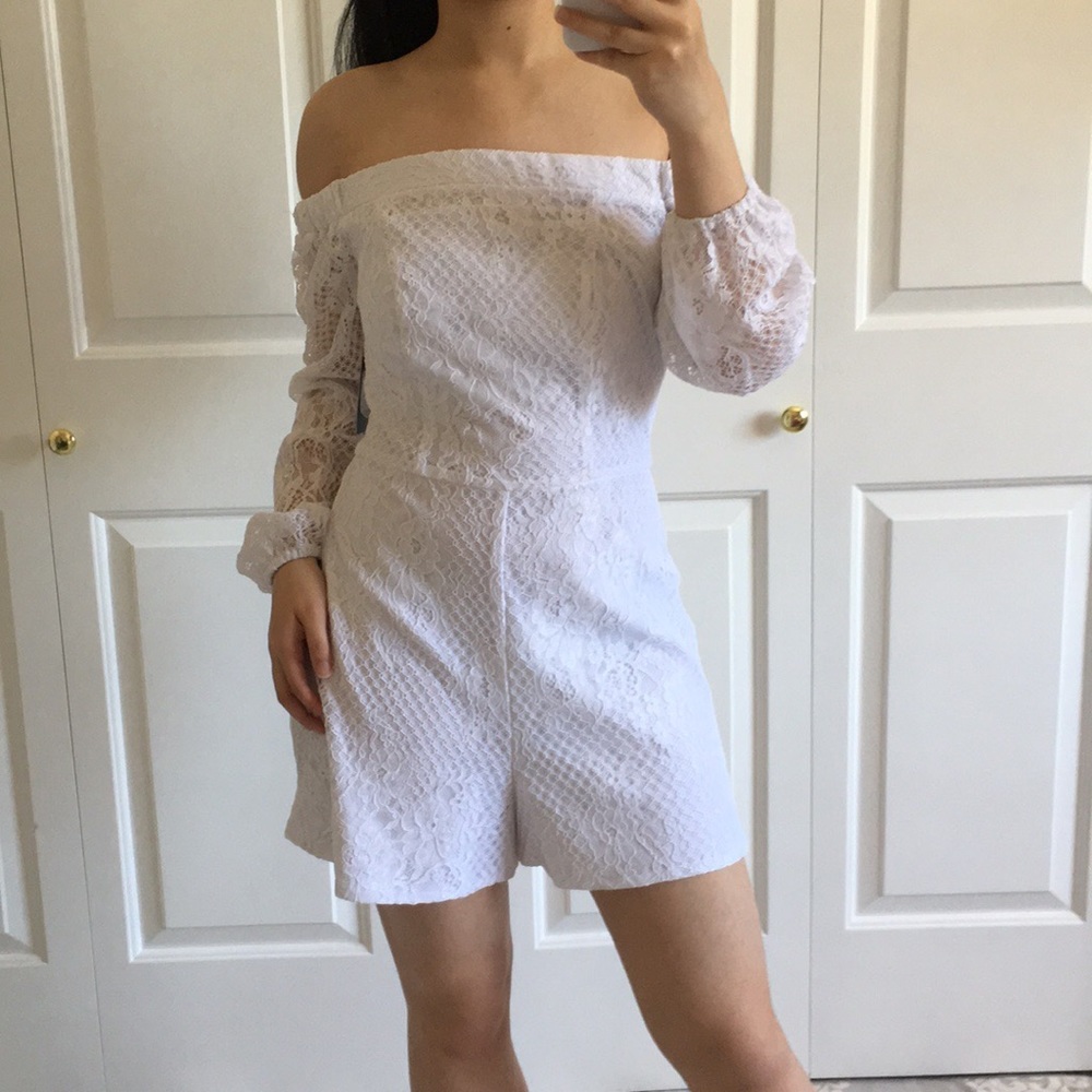 Guess - White Lace Off The Shoulder Romper